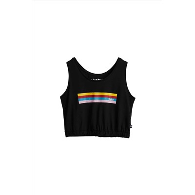 Bad Bear, Kadın Raınbow Tank-top Crop - Siyah