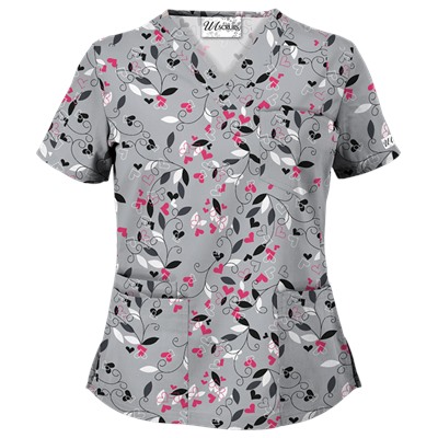 UA Nature's Heart Silver Scrub Top