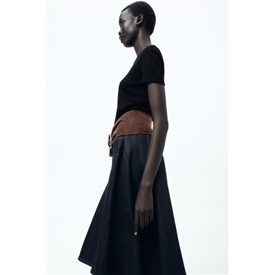 VISCOSE RIBBED T-SHIRT