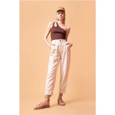 Defacto Slouchy Keten Karışımlı Bilek Boy Pantolon W5329AZ22SM