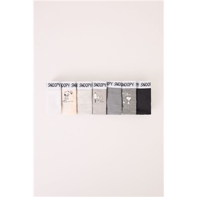 Pack 7 bragas anchas algodón multicolor Snoopy