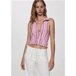Top halter rayas