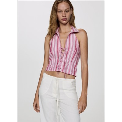 Top halter rayas