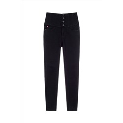 Vaquero skinny fit de tiro alto Negro