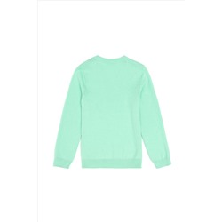 Erkek Çocuk Mint Basic V Yaka Kazak
