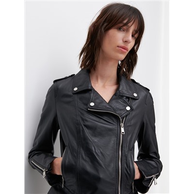 Lederjacke im Biker-Stil