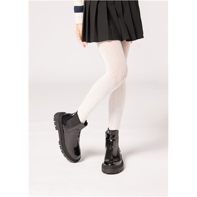 Baumwoll-Strumpfhose mit Lochmuster für Mädchen