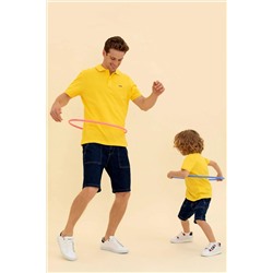 Erkek Koyu Sarı Basic Polo Yaka Tişört