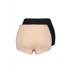 Siyah-Ten 2'li Paket Boxer Büyük Beden Külot TBBSS23CM0002