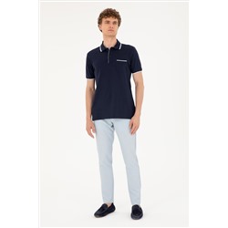 Erkek Regular Fit Polo Yaka Lacivert Tişört