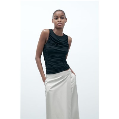 SLEEVELESS DRAPED TOP