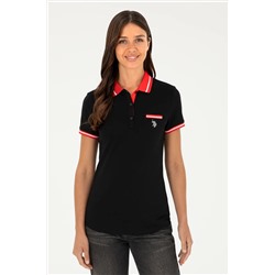 U.S. Polo Assn., Kadın Siyah Polo Yaka Tişört 50285842-vr046