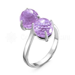 Кольцо из серебра с кристаллами Swarovski родированное 925 пробы 0045к-371