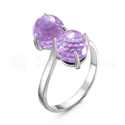 Кольцо из серебра с кристаллами Swarovski родированное 925 пробы 0045к-371