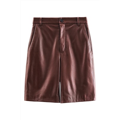Short de piel Marrón