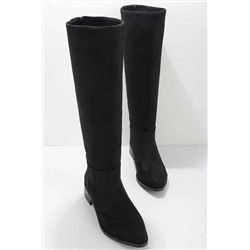 Bambi Siyah Süet Kadın Çizme K03527382602