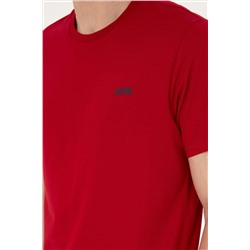 Erkek Regular Fit Bisiklet Yaka Bordo Tişört