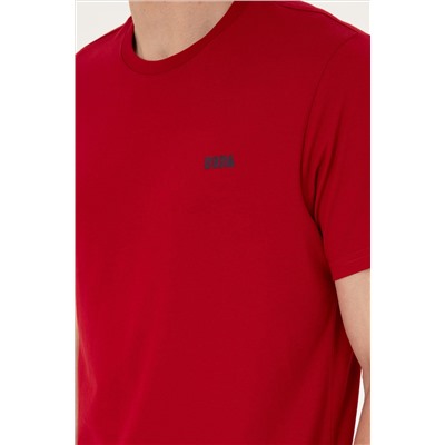 Erkek Regular Fit Bisiklet Yaka Bordo Tişört
