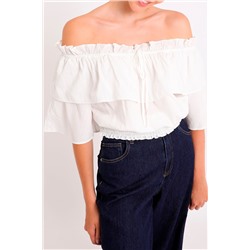 Crop top avolantado Blanco