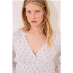 Pijama largo "maternity" soft touch gris