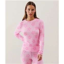 Top de punto jersey con motivo