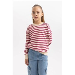 Defacto Kız Çocuk Regular Fit Bisiklet Yaka Sweatshirt B2513A823WN