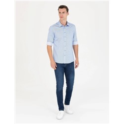 Mavi Slim Fit Uzun Kollu Gömlek