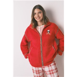 Bata corta borreguito rojo bordado Snoopy