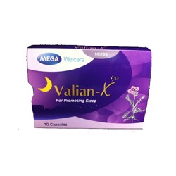 Добавка против бессонницы Valian-X от Mega 10 капсул / Mega We Care Valian-X 10 capsules