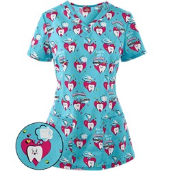 Dickies EDS Scrubs Dreamers Gonna Dream Print Top