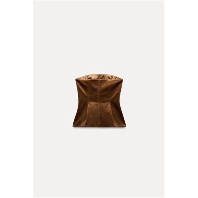 CORDUROY STRAPLESS TOP