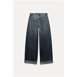 RELAXED FIT FOLD-UP LOW-RISE JEANS