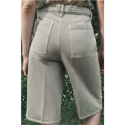 ZW COLLECTION MID-WAIST LONG BERMUDA SHORTS