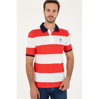 Erkek Regular Fit Polo Yaka Kırmızı Tişört