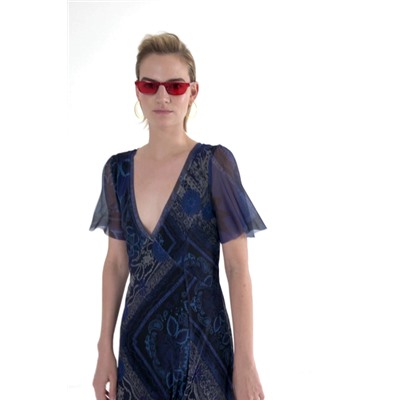 Vestido evasé doble capa