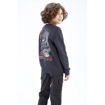 Defacto Erkek Çocuk Bisiklet Yaka Sweatshirt Y9265A622WN
