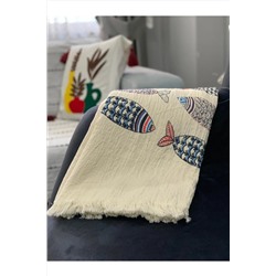 livanur's, Müslin Kumaş El Baskılı Pamuk 100x180 Peştemal