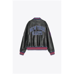 NFL LEATHER-EFFECT BOMBER JACKET