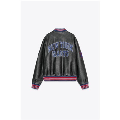 NFL LEATHER-EFFECT BOMBER JACKET