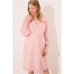 Bata "maternity" algodón rosa