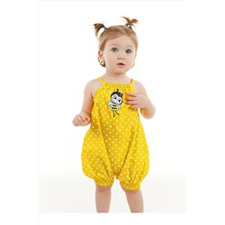 Denokids Arı Kız Bebek Poplin Sarı Tulum CFF-23Y2-031