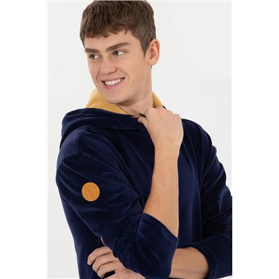 Erkek Lacivert Kapüşonlu Sweatshirt