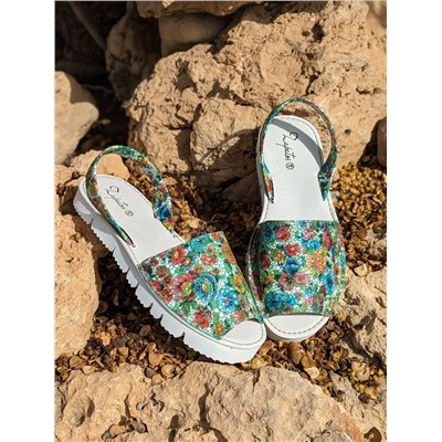 ZAPATOS · 2364-flores-verde РАСПРОДАЖА - 9 ЕВРО
