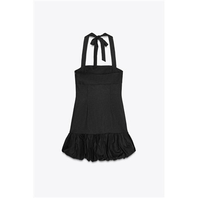 VESTIDO MINI BAJO ABULLONADO