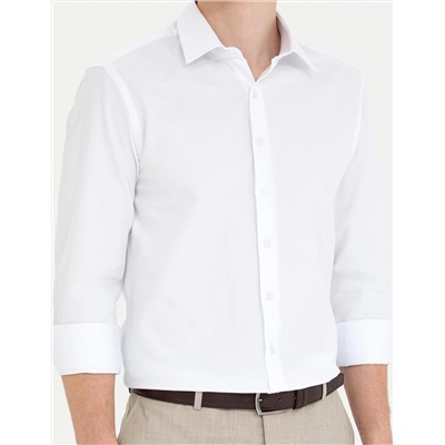Beyaz Slim Fit Uzun Kollu Gömlek