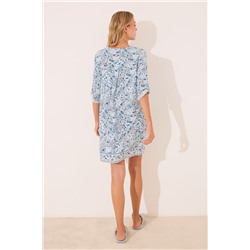 Camisola corta viscosa flores azul