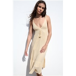 VESTIDO MIDI PUNTO TIRANTES FLORES