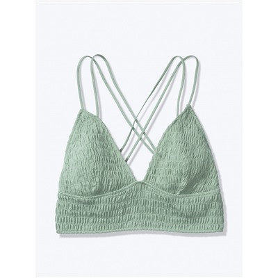 SMOCKED TRIANGLE BRALETTE