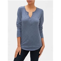 Slub Long Sleeve Henley