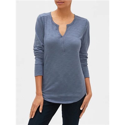 Slub Long Sleeve Henley